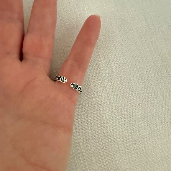 Sterling Silver Plated 925 Adjustable Music Note Ring Unique Staff Design Band M - Picture 6 of 8